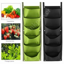 Computer peripherals: 6 Pocket Greening Flower Hanging Wall Garden Plant Grow Pot Planter Bags