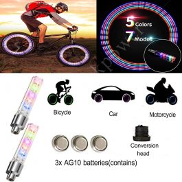 2pcs Waterproof LED Bike Wheel Lights Tyre Tire Valve Caps Neon lamp