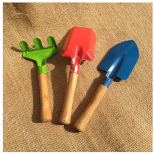 3Pcs Color Mini Garden Tools Set Metal Trowel With Wooden Handle