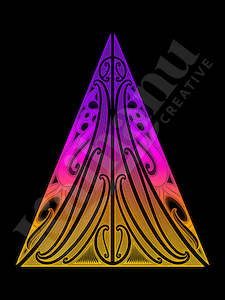 Mahi Toi Art: Koeko print (Purple,pink and yellow on black)