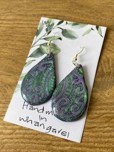 Purple paua mix earrings