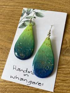 Taonga Jewelry: Yellow & blue earrings #22