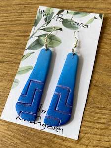 Poutama blue earrings