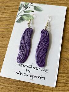 Purple & metallic earrings #9