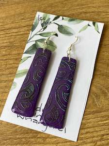 Purple & paua earrings #7