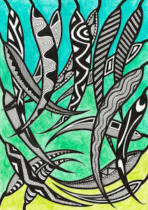 Ngarga Warendj: ART CARD - MANY GUM LEAVES 041