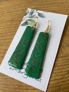 Green & gold earrings #5