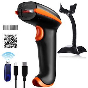 Barcode Scanner Wireless 2D (2.4G Wireless & USB 2.0 Wired) with stand