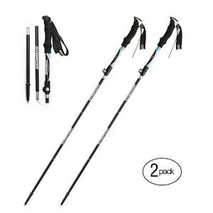 Folding Poles Collapsible Trekking Hiking Trail Solid Walking Sticks (1 pair)