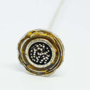 "Marg" sterling silver and 24ct gold leaf stem