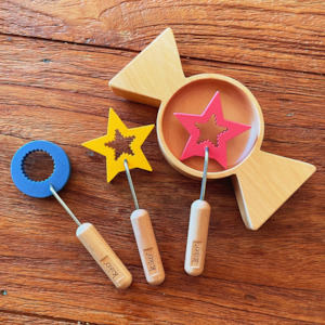 Wooden Bubble Wand Set