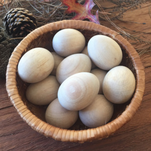 Natural Wooden Eggs Set