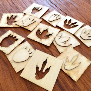 CLEARANCE Wooden Stampers Set - Dino Feet