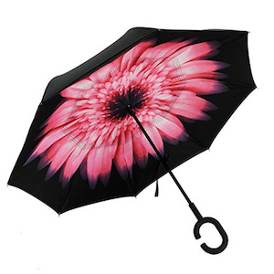 Pink Flower (large petals) Reversible Umbrella