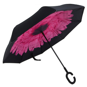 Pink Flower (small petals) Reversible Umbrella