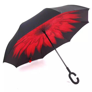 Red Flower Reversible Umbrella