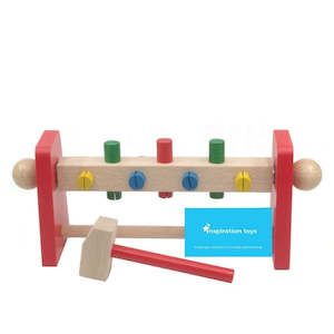 Toy: Hammering toys - Wooden wheel with pegs