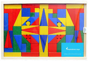 Wooden puzzle blocks for kids - Geometric