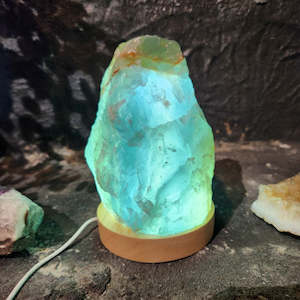 Crystals, Fossils, Shells $100-$199: Green Calcite Lamp (approx. 16x10cm incl. LED lamp base)