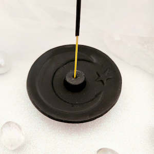 Black Crescent Moon Incense Holder