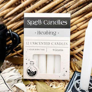 White Healing Spell Candles (box of 12.approx.1 hr burn time)