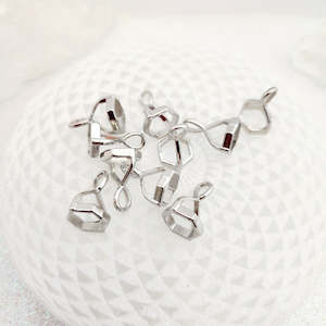 Beads Other Crafts: Platinum look Pendant Hexagon Bail for Point Pendant