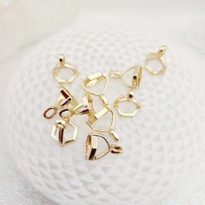 Gold look Pendant Hexagon Bail for Point Pendant