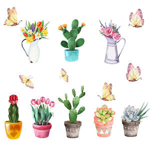 Beads Other Crafts: Pot Plants & Butterflies Wall and Window Sticker Set