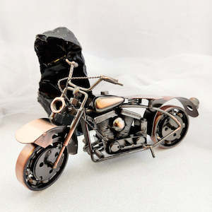 Pan Seat Copper Look Motorbike (approx. 17.5 x 21cm)