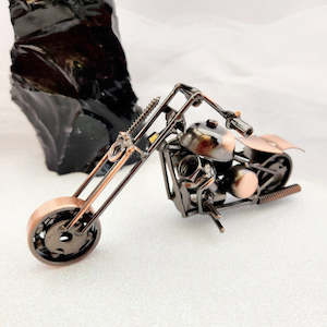 Chopper Copper Look Motorbike (approx. 17cm)