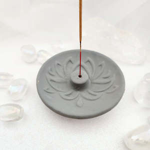 Aromatics Accessories: Grey Lotus Terracotta Incense Holder