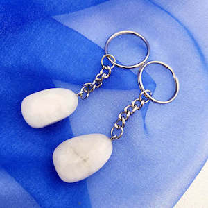 White Moonstone Tumble Keyring (assorted)