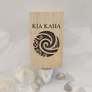 Aotearoa Inspired: Kia Kaha  Wood Plug in Night Light