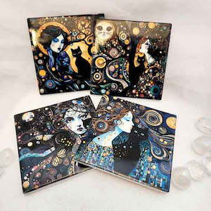 Gothic Goddess Coasters (set of 4)