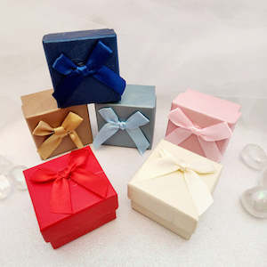 Jewellery Gift Box with Bow (assorted colours. suitable for rings & earrings)