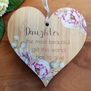 Daughter Heart Wall Art (approx. 15x15cm)