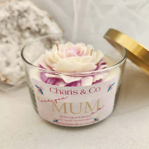 Love You Mum Lychee/Guava/Peony Soy Candle (limited edition. handcrafted in Aote…