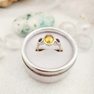 Citrine & Amethyst Ring (sterling silver)