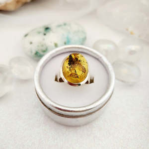 Amber Ring (sterling silver)