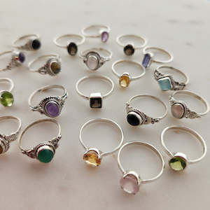 Jewellery Other Accessories: Crystal Ring (sterling silver. assorted crystals & designs)