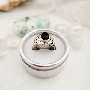 Black Onyx Ring (sterling silver)