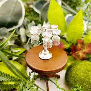 Goblet Holder w. 6 Resin Goblets (3.8x3.4cm)