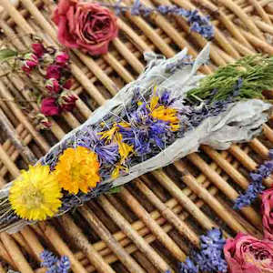 Cleansing Blessing: Heal & Clear White Sage/Cedar Smoke Wand Organically Grown in Aotearoa NZ