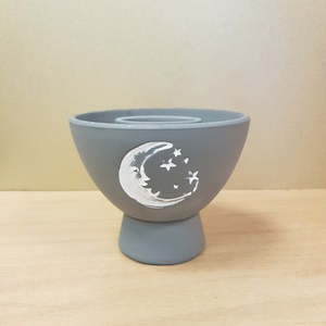 Cleansing Blessing: Moon Grey Terracotta Smudge Bowl (approx 13x13x10cm)