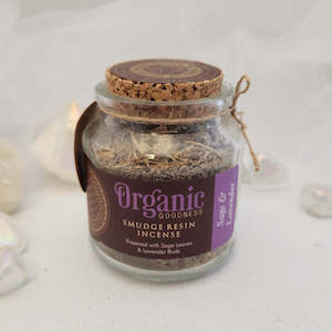 Cleansing Blessing: Sage & Lavender Organic Goodness Resin Incense (Song of India. approx. 25grm)