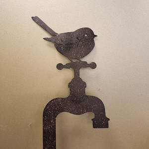 Woodland Grotto: Bird On Tap Garden Stake (approx. 83x23cm)