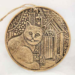 What Lies Within Bronze Terracotta Plaque by Lisa Parker (20cm Diameter)