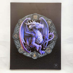 Wall Art Hanging Gifts: Samhain Dragons of the Sabbats Canvas Plaque by Anne Stokes