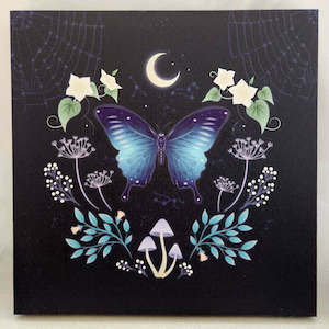 Wall Art Hanging Gifts: Midnight Moth Light Up Canvas (approx. 30x30x