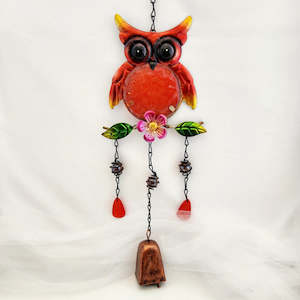 Wall Art Hanging Gifts: Red Owl Wall Art (approx. 45x14cm)